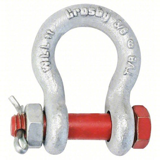 Crosby 1019470 Anchor Shackle, 2,000 lb Working Load Limit, 5/8 in Wd Between Eyes, Silver - KVM Tools Inc.KV491W18