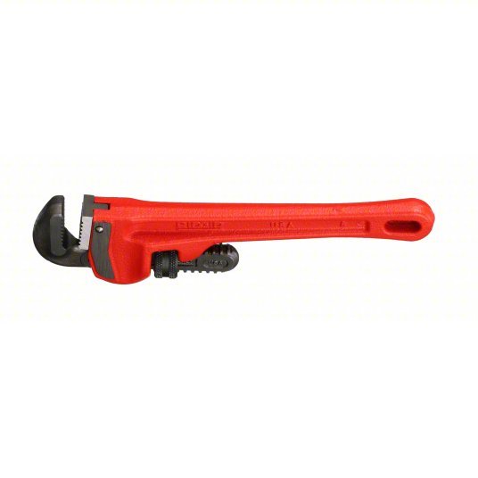 Ridgid 8 Heavy - Duty Pipe Wrench Cast Iron, 1 in Jaw Capacity, Serrated, 8 in Overall Lg, I - Beam - KVM Tools Inc.KV4A497