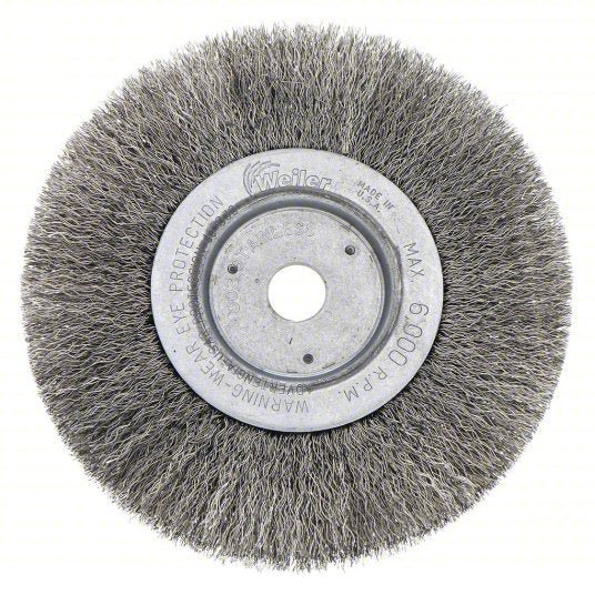 Weiler 93393 Wire Wheel Brush Crimped Stainless Steel, 6 in Dia x 3/4 in Wd, 5/8 in to 1/2 in Arbor - KVM Tools Inc.KV4F720