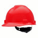 MSA 475363 Hard Hat Red, No Graphics, Ratchet (4-Point), Polyethylene, Side-Slots - KVM Tools Inc.KV4LN86