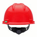 MSA 475363 Hard Hat Red, No Graphics, Ratchet (4-Point), Polyethylene, Side-Slots - KVM Tools Inc.KV4LN86