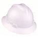 MSA 475369 Hard Hat White, No Graphics, Ratchet (4 - Point), Polyethylene, Side - Slots, MSA, Basic Colors, V - Gard - KVM Tools Inc.KV4LN96