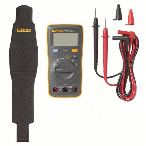 FLUKE - 107 ESP Digital Multimeter CAT III 600V, Avg, 600 V Max AC Volt Measurement, 6,000, LCD - KVM Tools Inc.KV55NR56