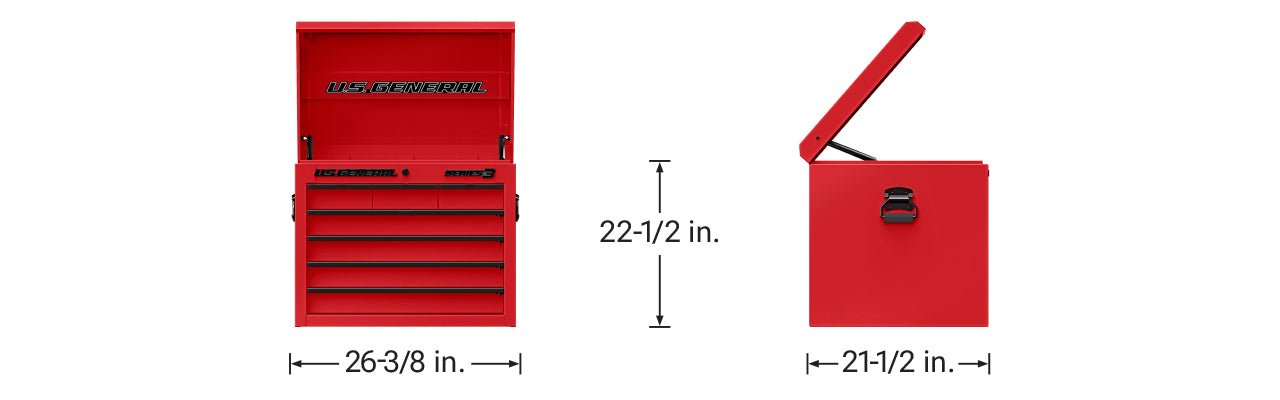 KVM Tools US General KV58715 27 in. x 22 in. Top Chest, Series 3, Red - KVM Tools Inc.KV58715