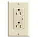 Leviton T5280-I Receptacle Decorator Duplex, 5-15R, 125V AC, 15 A, Ivory, PK10 - KVM Tools Inc.KV792UR2