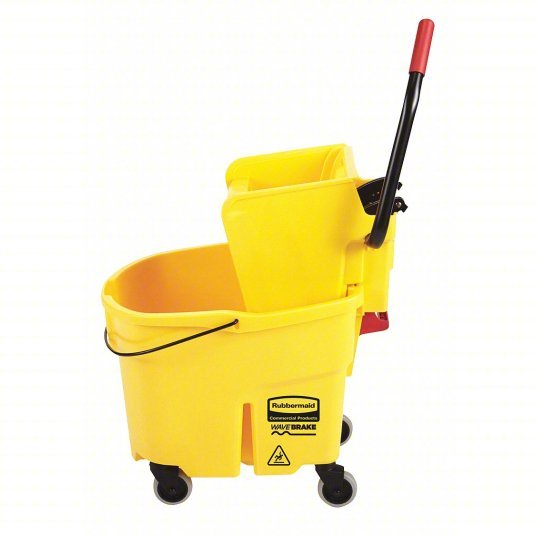 Rubbermaid FG758088YEL Mop Bucket and Wringer Side Press, 8 3/4 gal Capacity, Plastic, Oval - KVM Tools Inc.KV5NY79