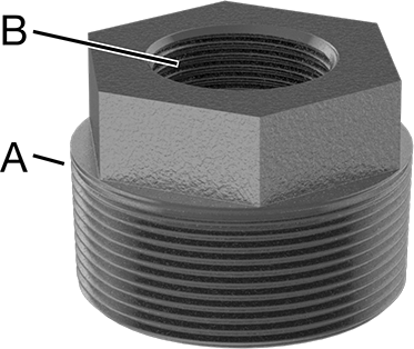 McMaster6850K14 Low - Pressure Fitting for Flat Tanks Iron, Bushing Reducing Adapter, 2 Male x 1 Female NPT - KVM Tools Inc.KV6850K14