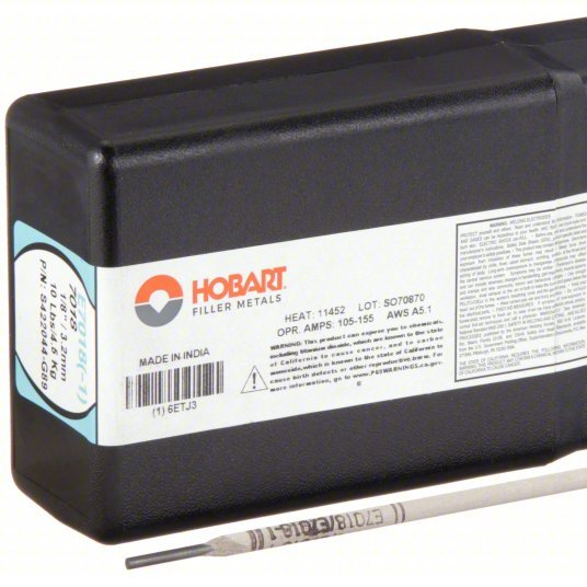 Hobart S422044-G89 Stick Electrode Carbon Steel, E7018-1 H4R, 1/8 in x 14 in, 10 lb - KVM Tools Inc.KV6ETJ3