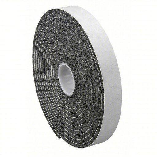 3M 1/5/04 Foam Tape Continuous Roll, Black, 1 in x 5 yd, 1/4 in Tape Thick, 1 Pk Qty, Vinyl Foam, Acrylic - KVM Tools Inc.KV15C923