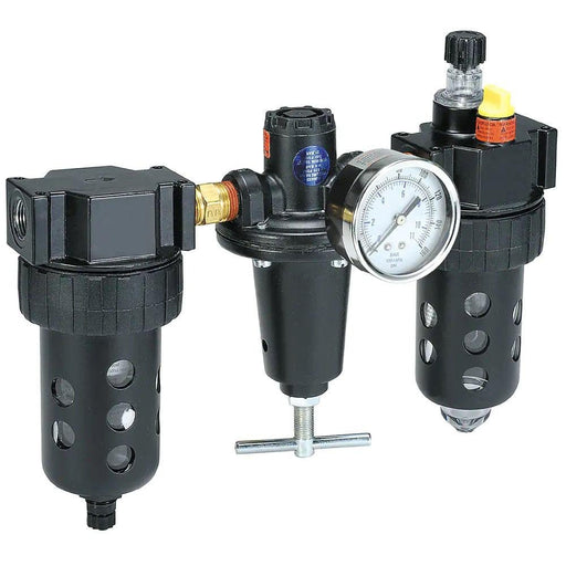 Parker C628 - 12FRLWJCWR FRL Combination Unit 1 - 1/2 NPT, Heavy - Duty, 3 Pc Filter - Regulator - Lubricator with Pressure Gauge - KVM Tools Inc.KV73535502