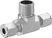 McMaster 7473T77 Inline Tee Adapter for 3/8" Tube OD x 3/8 NPT Male - KVM Tools Inc.KV7473T77