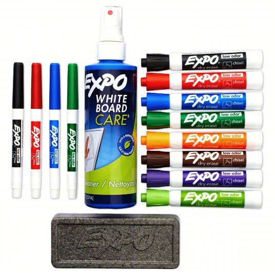 Expo 80054 Dry Erase Marker Set Fine, Capped, Assorted, Original - KVM Tools Inc.KV1JY10