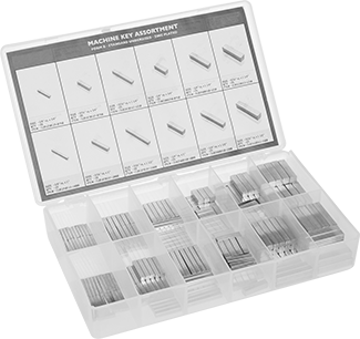 McMaster 98800A120 Zinc - Plated Steel Undersized Machine Key Assortment with 300 Pieces - KVM Tools Inc.KV98800A120