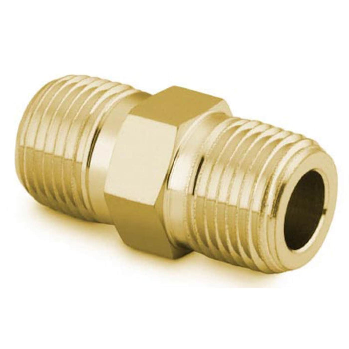 Swagelok B-4-HN Brass Pipe Fitting, Hex Nipple, 1/4 in. Male NPT