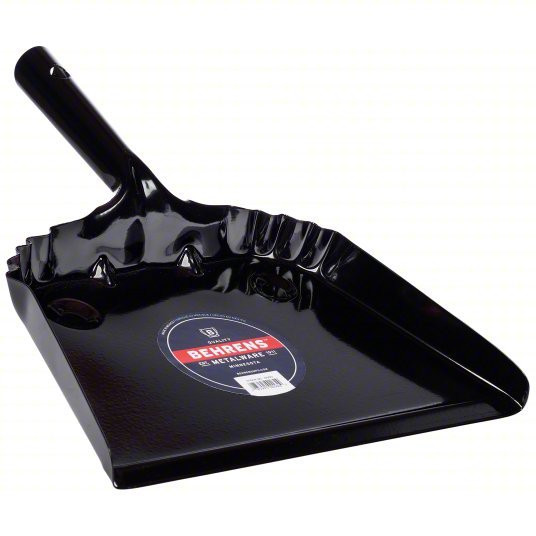 Behrens BS810 Handheld Dust Pan Steel, 4 1/2 in Handle Lg, 11 3/4 in Wd, 13 1/2 in Dp, Black - KVM Tools Inc.KV36LJ05