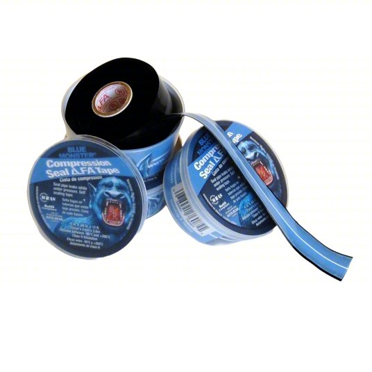 Blue Monster 76085 Repair Tape Self-Fusing Tape, 1 in x 4 yd, Blue, Continuous Roll, Pack Qty: 10