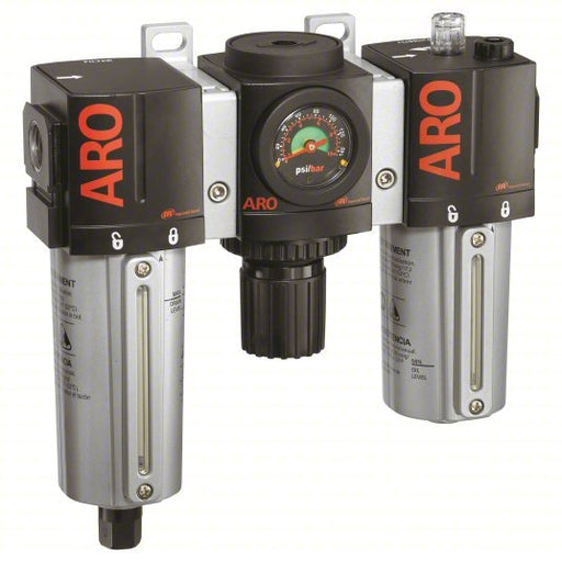 ARO C38341 - 811 Filter/Regulator/Lubricator 1/2 in NPT, 150 scfm, 140 psi Max Op Pressure, 5 micron, Metal Bowl - KVM Tools Inc.KV341ZR0