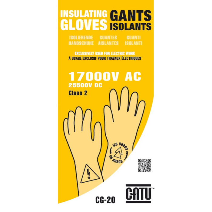 Catu CG - 2 - 10 - NR Latex Electrical Insulating Gloves class 2 - 17 000 V AC PK2 - KVM Tools Inc.KVCG - 2 - 10 - NR