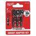 Milwaukee 48-32-5033 Impact Hex Shank Socket Adapter Set, 1/4 in Drive, Black Oxide, 3-Piece - KVM Tools Inc.KV19RK08
