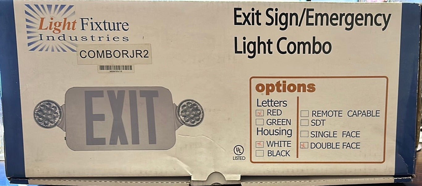 Light Fixture Industries COMBORJR2 Exit Sign/Emergency Light Combo - KVM Tools Inc.COMBORJR2