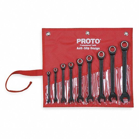 Proto JSCR-9S Ratcheting Wrench Set, Pieces 9 - KVM Tools Inc.KV1WNB7