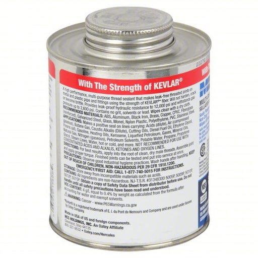 Hercules 15808 Pipe Thread Sealant Megaloc, 19.2 fl oz, Brush-Top Can, Blue, No-Drip - KVM Tools Inc.KV20CM15