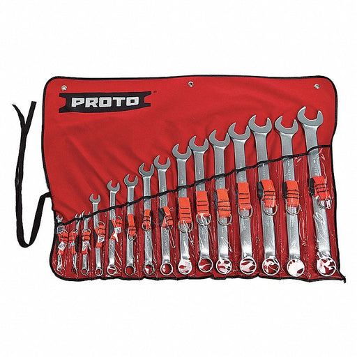 Proto J1200P-MASD-TT Combination Wrench Set Alloy Steel, Satin, 15 Tools, 7 mm to 32 mm Range of Head Sizes, Red - KVM Tools Inc.KV24AJ86