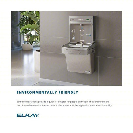 Elkay EZS8WSSK Drinking Fountain /W Bottle Filler On-Wall, Refrigerated, 39 1/8 in Ht, SS - KVM Tools Inc.KV28PP51