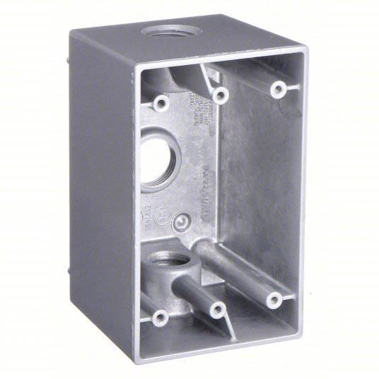 Bell 5385-0 Weatherproof Electrical Box, 1 Gang, 1/2 in Hub Size, 3 In