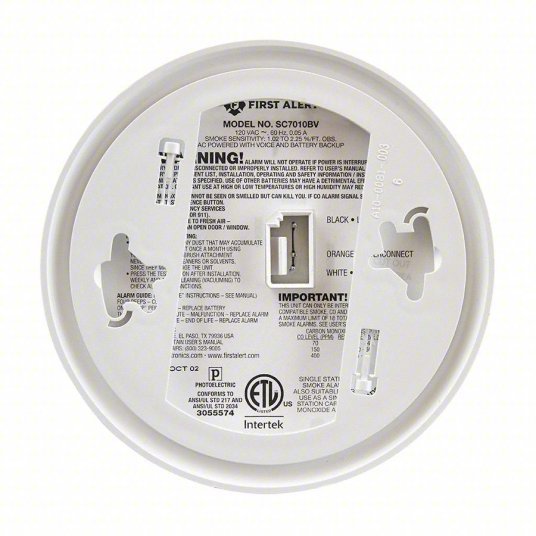 BRK SC7010BV Carbon Monoxide and Smoke Alarm, Photoelectric Sensor, 85 dB @ 10 ft Audible Alert - KVM Tools Inc.KV2FTP5