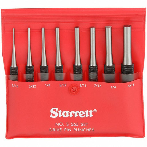 Starrett S565PC Drive Pin Punch Set 8 Pieces - KVM Tools Inc.KV30A633