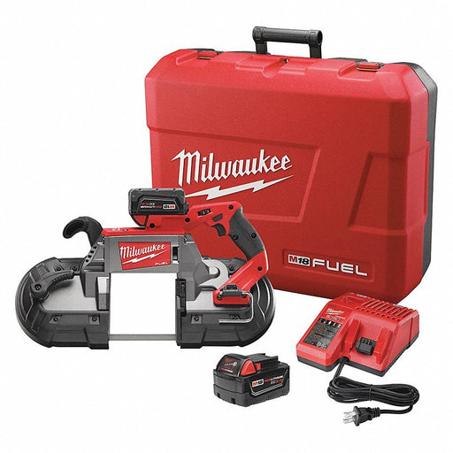 Milwaukee 2729-22 Portable Band Saw Kit 44 7/8 in Blade Lg, 5 in x 5 in, 0 to 380, Brushless Motor, (2) 5.0 Ah - KVM Tools Inc.KV31MJ80