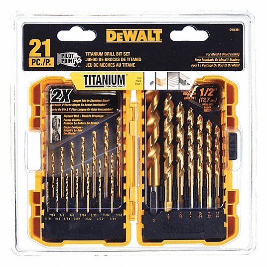 Dewalt DW1361 21 Pc Pilot Point(R) Titanium Drill Bit Set — KVM Tools Inc.