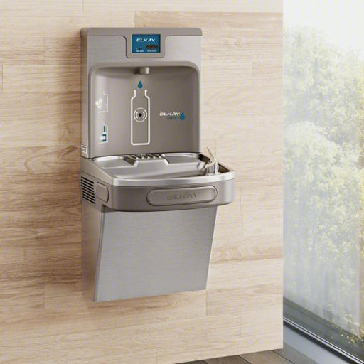 Elkay LZS8WSSP Drinking Fountain with Bottle Filler On-Wall, Refrigerated, 39 1/2 in Ht, Stainless Steel - KVM Tools Inc.KV39AM89