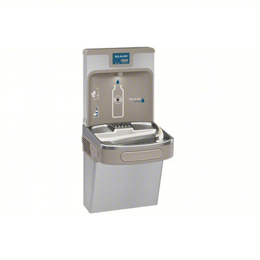 Elkay LZS8WSSP Drinking Fountain with Bottle Filler On-Wall, Refrigerated, 39 1/2 in Ht, Stainless Steel - KVM Tools Inc.KV39AM89