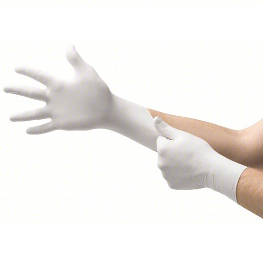 Microflex TQ-601-L Exam Gloves, Nitrile, Powder Free, White, L, 100 PK - KVM Tools Inc.KV3NFA2