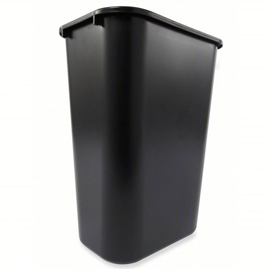 Rubbermaid FG295700BLA Wastebasket Rectangular, Black, 10 gal Capacity, 15 1/4 in Wd/Dia - KVM Tools Inc.KV3U635