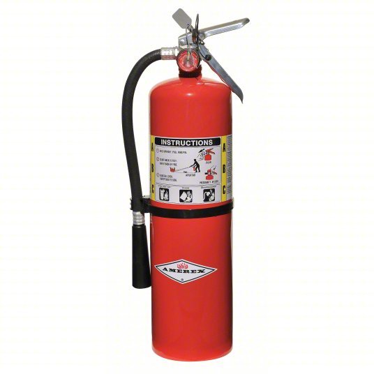 Amerex B456 Fire Extinguisher, Class ABC, UL Rating 4A:80B:C, Rechargeable, 10 lb capacity, 21 ft Range - KVM Tools Inc.KV3YWG1