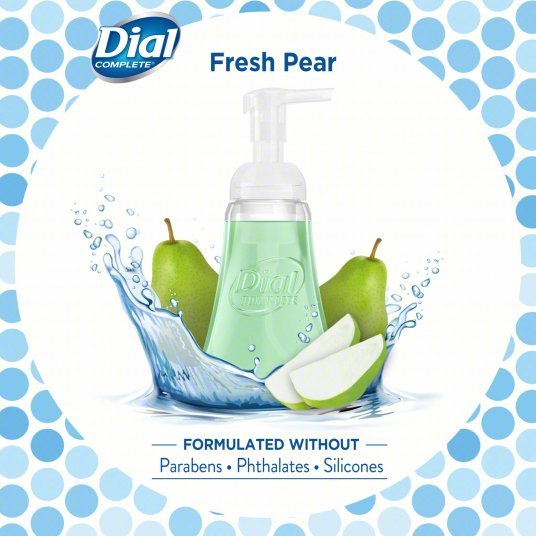 Dial 02934 Foam, 7.5 oz, Pump Bottle, Fresh Pear Fragrance, Antibacterial, 8 PK - KVM Tools Inc.KV41D347