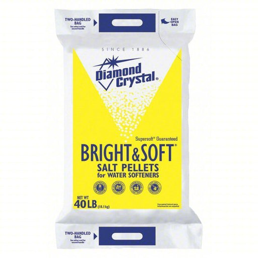 Diamond Crystal 100012407 Water Softener Salt Pellets, 40 lb Bag, Bright & Soft, 99.8% Purity, NSF Certified - KVM Tools Inc.KV42DA14