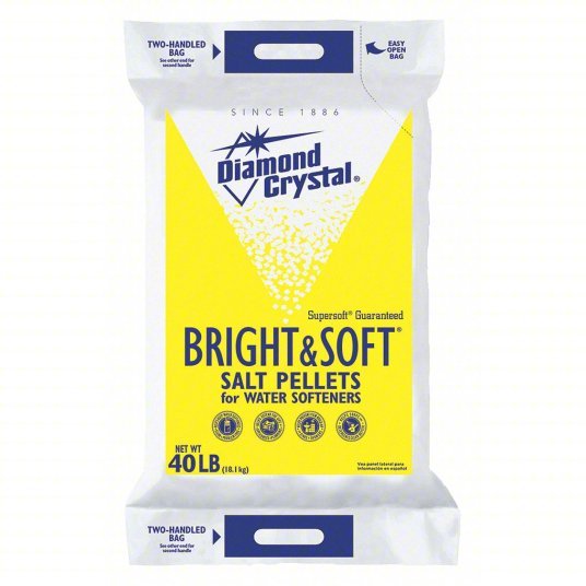 Diamond Crystal 100012407 Water Softener Salt Pellets, 40 lb Bag, Bright & Soft, 99.8% Purity, NSF Certified - KVM Tools Inc.KV42DA14