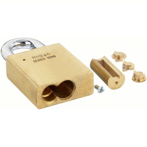 American Lock A3900SWO Padlock, Coreless, Standard Shackle, Rectangular Brass Body, Boron Shackle, 3/4 in W - KVM Tools Inc.KV430J31