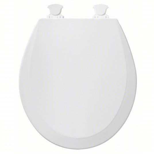 Bemis 500EC-000 Toilet Seat White, Plastic, External Check Hinge, 2 in Seat Ht, 16 7/8 in Bolt to Seat Front - KVM Tools Inc.KV45ND60