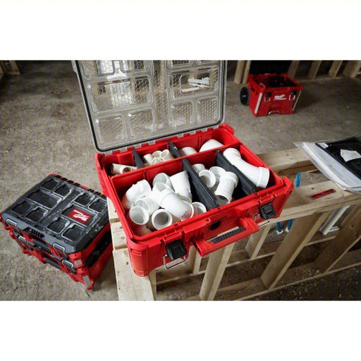 Milwaukee 48-22-8432 Deep Compartment Box with 2 compartments, Plastic, 7.0 in H x 19.7 in W - KVM Tools Inc.KV793NG9