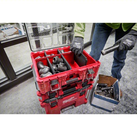 Milwaukee 48-22-8432 Deep Compartment Box with 2 compartments, Plastic, 7.0 in H x 19.7 in W - KVM Tools Inc.KV793NG9