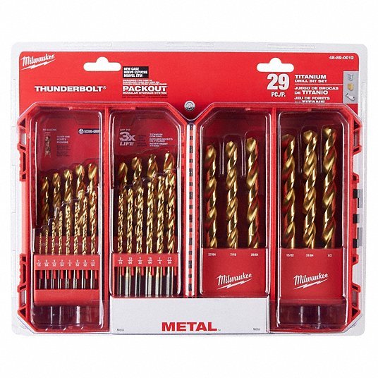 Milwaukee 48-89-0012 Jobber Length Drill Set 1/2 in Smallest Drill Bit Size, 1/16 in Largest Drill Bit Size - KVM Tools Inc.KV21R665