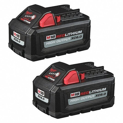 Milwaukee 48-11-1862 M18 18V REDLITHIUM Lithium-Ion High Output Battery Pack, XC6.0, 6 Ah, 2-Pack - KVM Tools Inc.KV481Z45