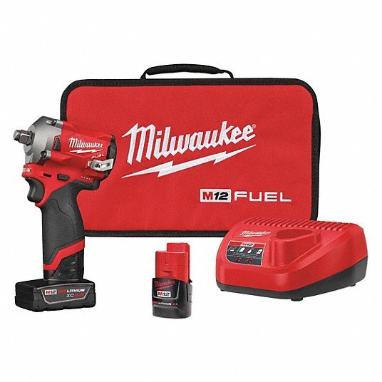 Milwaukee 2555-22 Impact Wrench 1/2 in Square Drive Size, 250 ft-lb Fastening Torque, 250 ft-lb Breakaway Torque