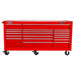Proto J558846-18RD Rolling Tool Cabinet Gloss Red, 88 1/4 in W x 27 in D x 46 3/8 in H, Red, Ball Bearing, Keyed - KVM Tools Inc.KV48UY58