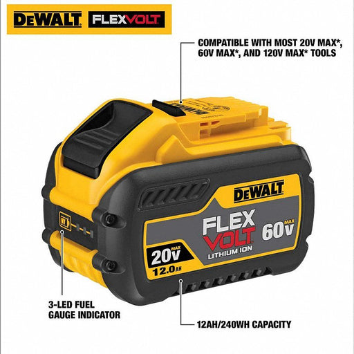 Dewalt DCB612 20V/60V FLEXVOLT, 12.0 Ah Li-Ion Battery - KVM Tools Inc.KV490L13